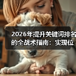 2026年提升关键词排名的全战术指南:实现位置上升与数量增加(图1) 2026年提升关键词排名的全战术指南:实现位置上升与数量增加(图1)