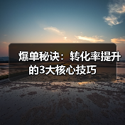 爆单秘诀:转化率提升的3大核心技巧(图2) 爆单秘诀:转化率提升的3大核心技巧(图2)
